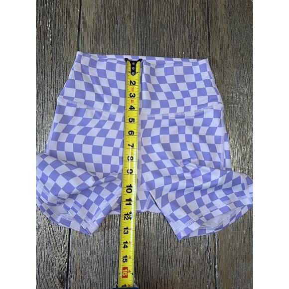 Wilo The Label Purple Checker Biker Shorts Size Small - Picture 3 of 7